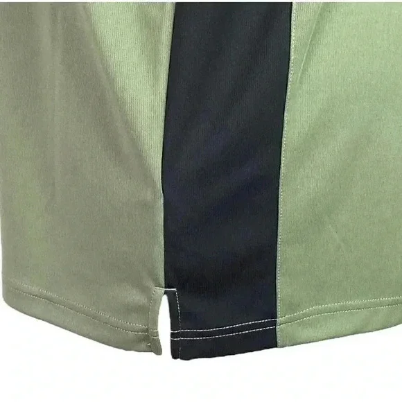 Grand Slam Mens XL 3 Button Colorblock Polo Shirt Green Black Short Sleeve - Picture 6 of 8